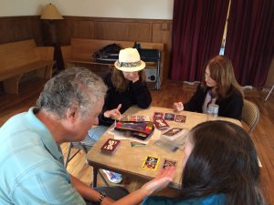 Workshop participants doing readings